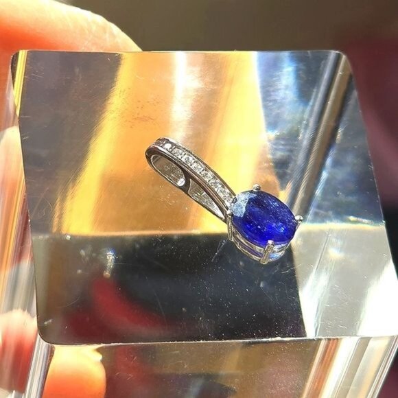 Natural Sapphire set "Teala" 925 Sterling Silver Earrings Pendant Ring 7… - Picture 6 of 7